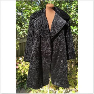 CALVIN KLEIN WOMENS FAUX PERSIAN LAMB SWING COAT